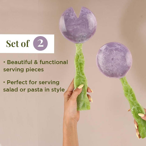 Pinzas para ensalada Folkulture de resina con diseño elegante para servir ensaladas y frutas.