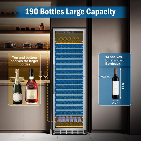 FoMup nevera de vinos 24 pulgadas puerta reversible para instalación flexible