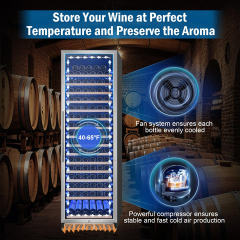 FoMup nevera de vinos 24 pulgadas puerta de vidrio doble protege la temperatura