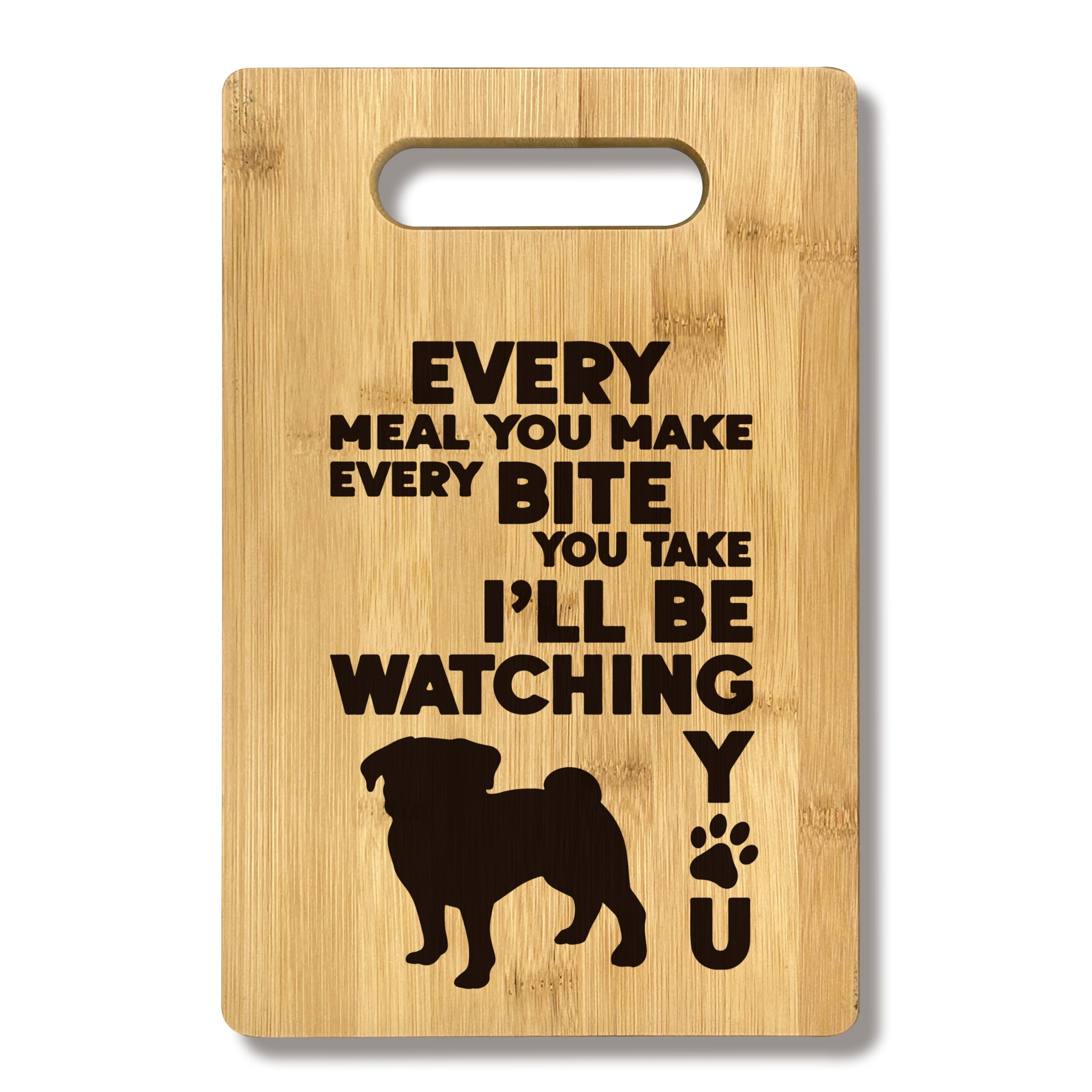 FONDCANYON Pug Mom y Lover: tabla de bambú, regalo elegante para la cocina