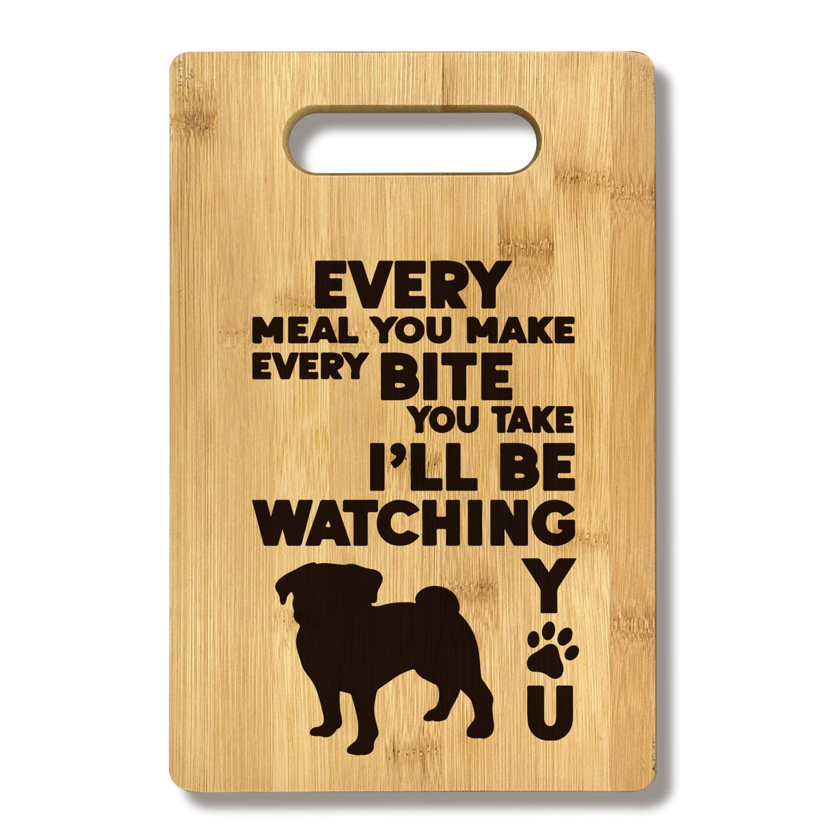 FONDCANYON Pug Mom y Lover: tabla de bambú, regalo elegante para la cocina
