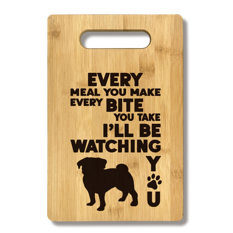 FONDCANYON Pug Mom y Lover: tabla de bambú, regalo elegante para la cocina