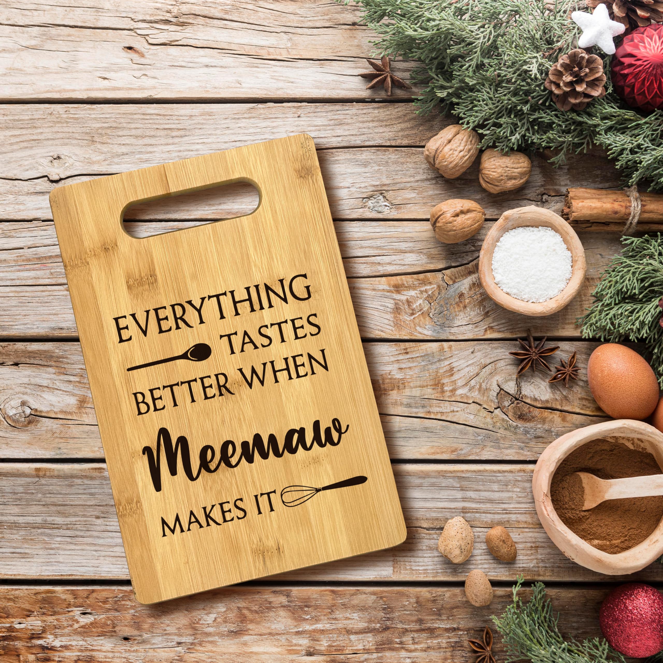 Tabla de cortar bambú Meemaw con dos caras, sirve también como bandeja para reuniones.