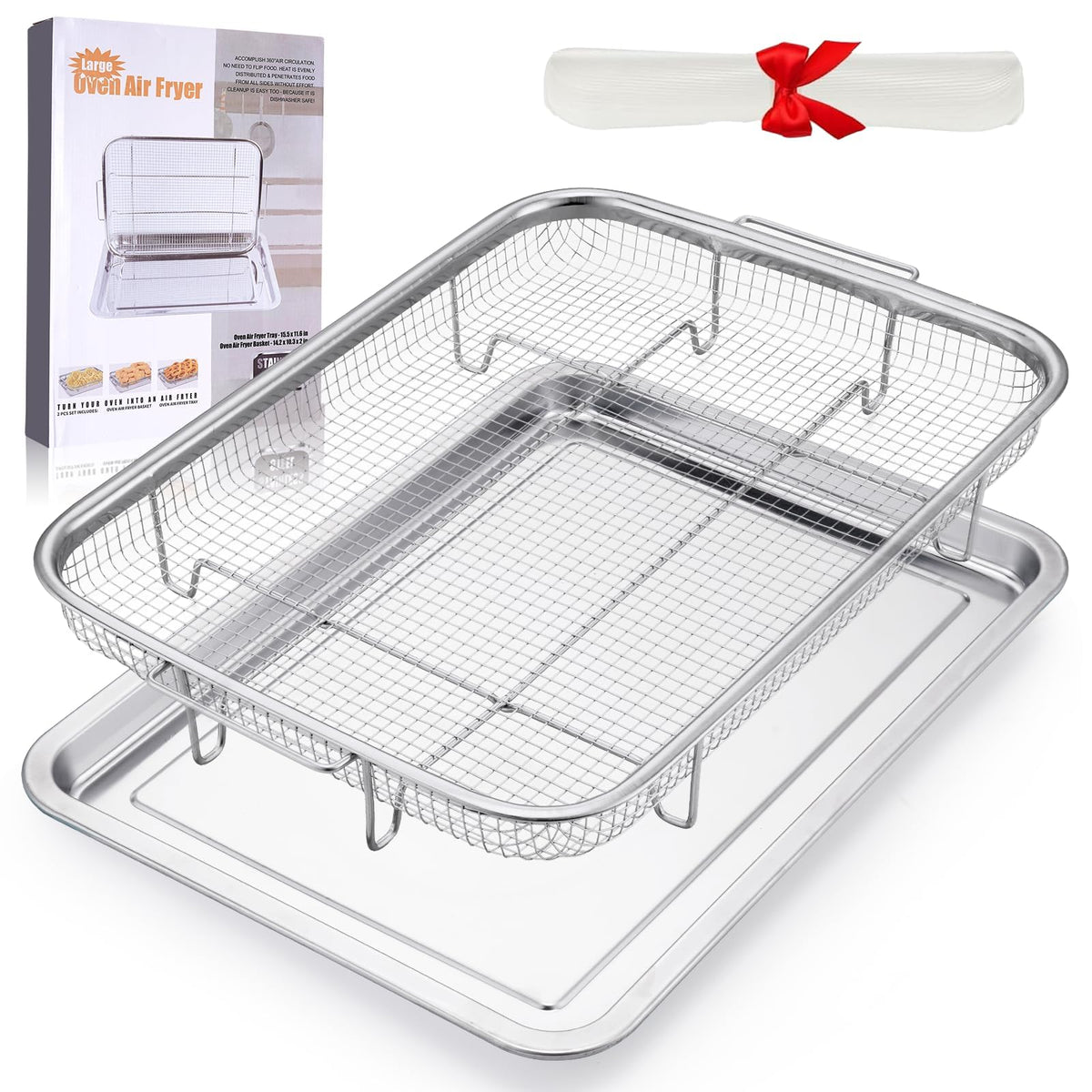 Fondpen bandeja airfryer grande 15x11 para porciones generosas y crujientes.