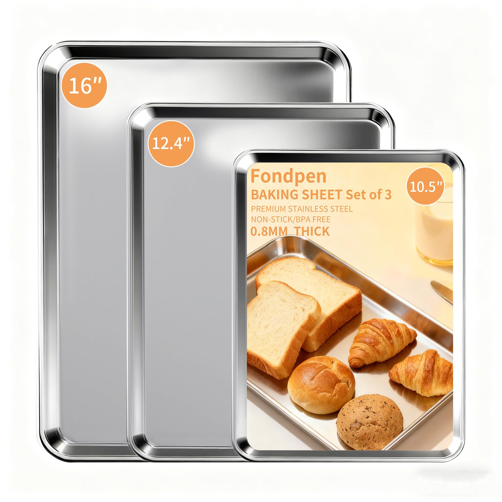 Fondpen: bandejas de horno con acabado espejo para hornear de forma uniforme.