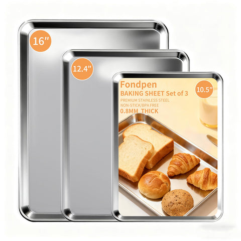 Fondpen: bandejas de horno con acabado espejo para hornear de forma uniforme.