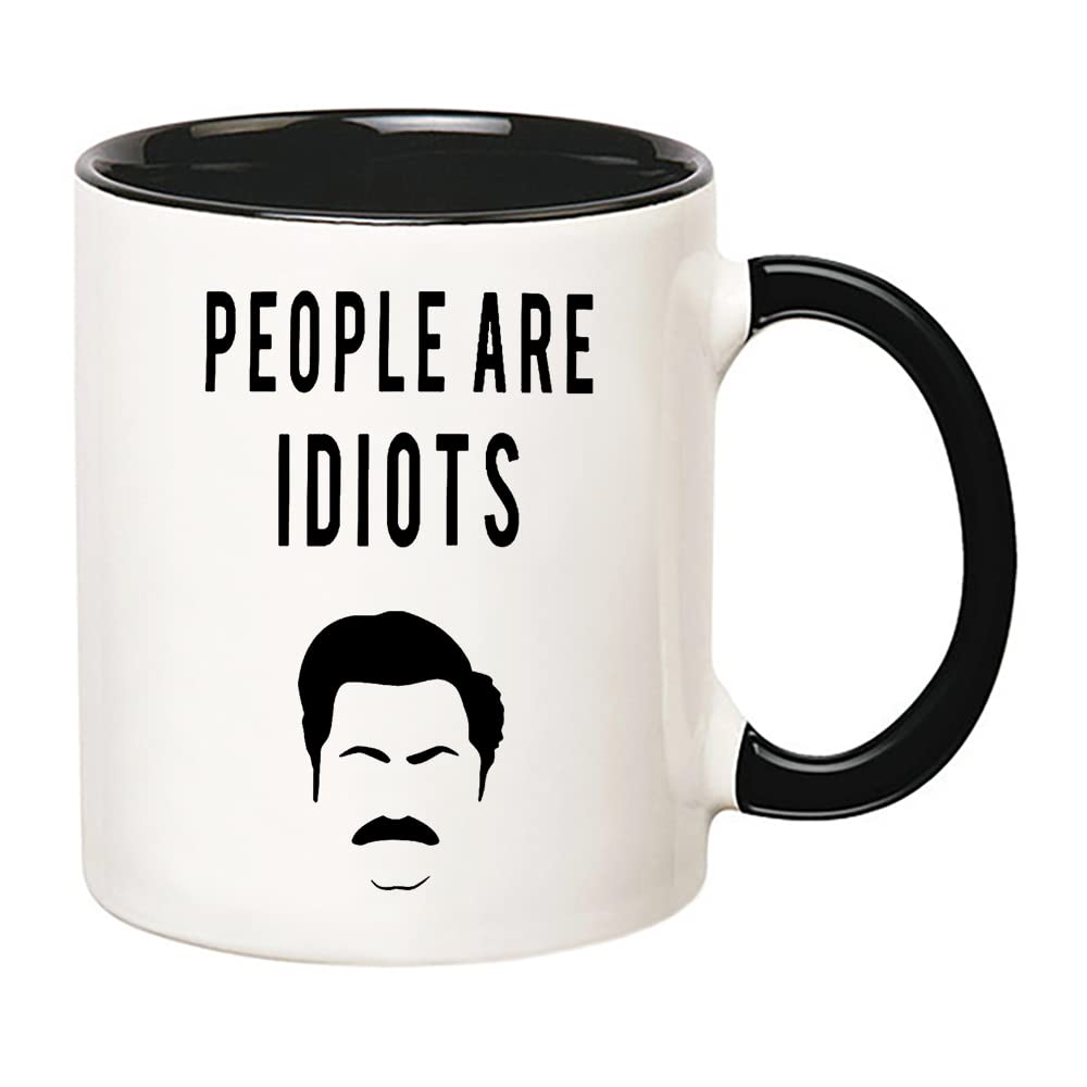 Fonhark Taza divertida Ron Swanson dorso: regalo único para amantes de café