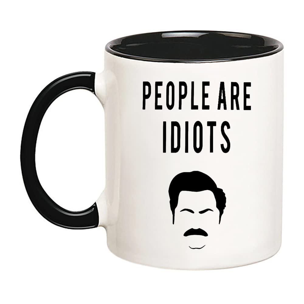 Fonhark Taza divertida Ron Swanson frente: disfruta café matutino con humor