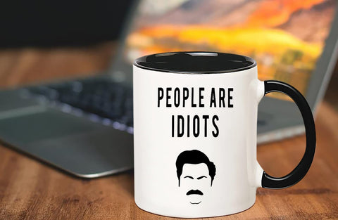 Fonhark Taza divertida Ron Swanson uso: perfecta para escritorio o desayuno