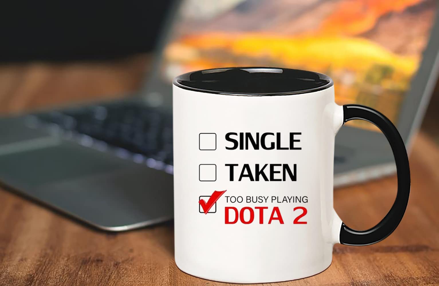 Taza Fonhark Dota 2 empaquetada con envoltorio protegido para regalo