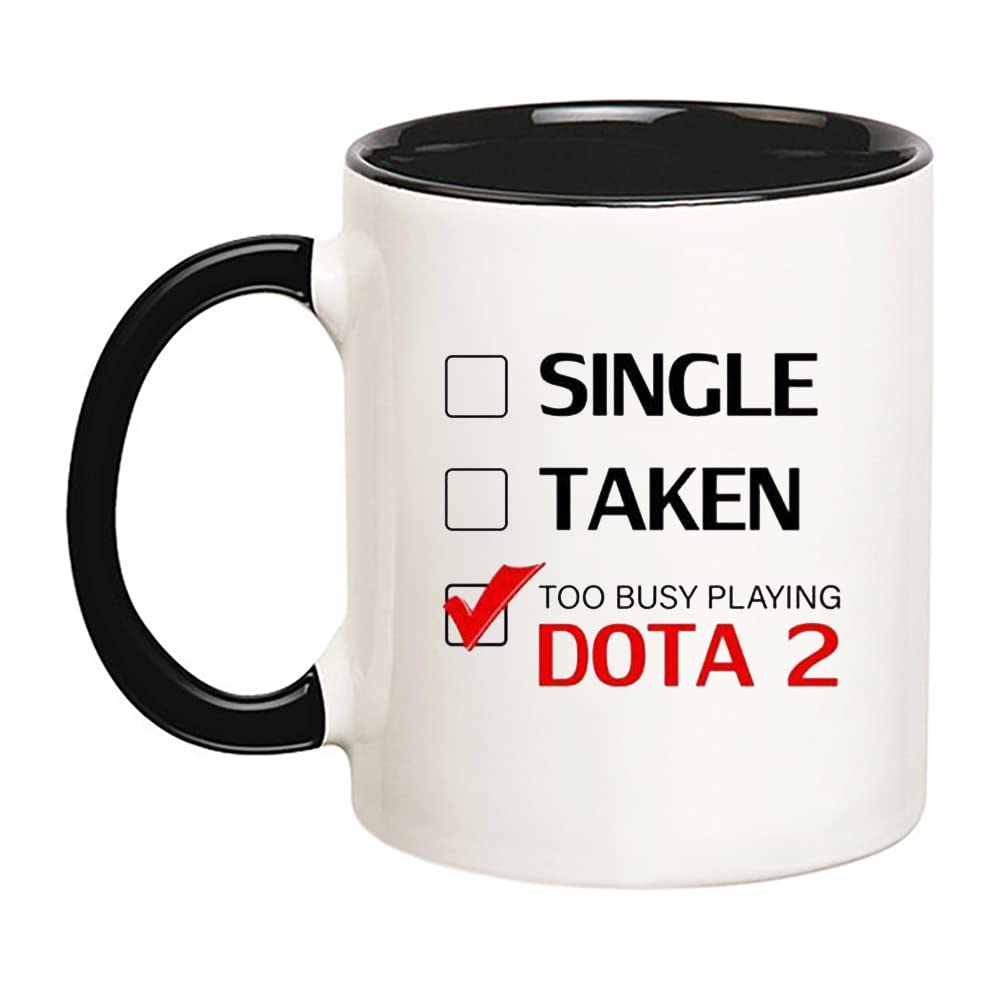Taza Fonhark Dota 2 frente con impresión clara y uso para café