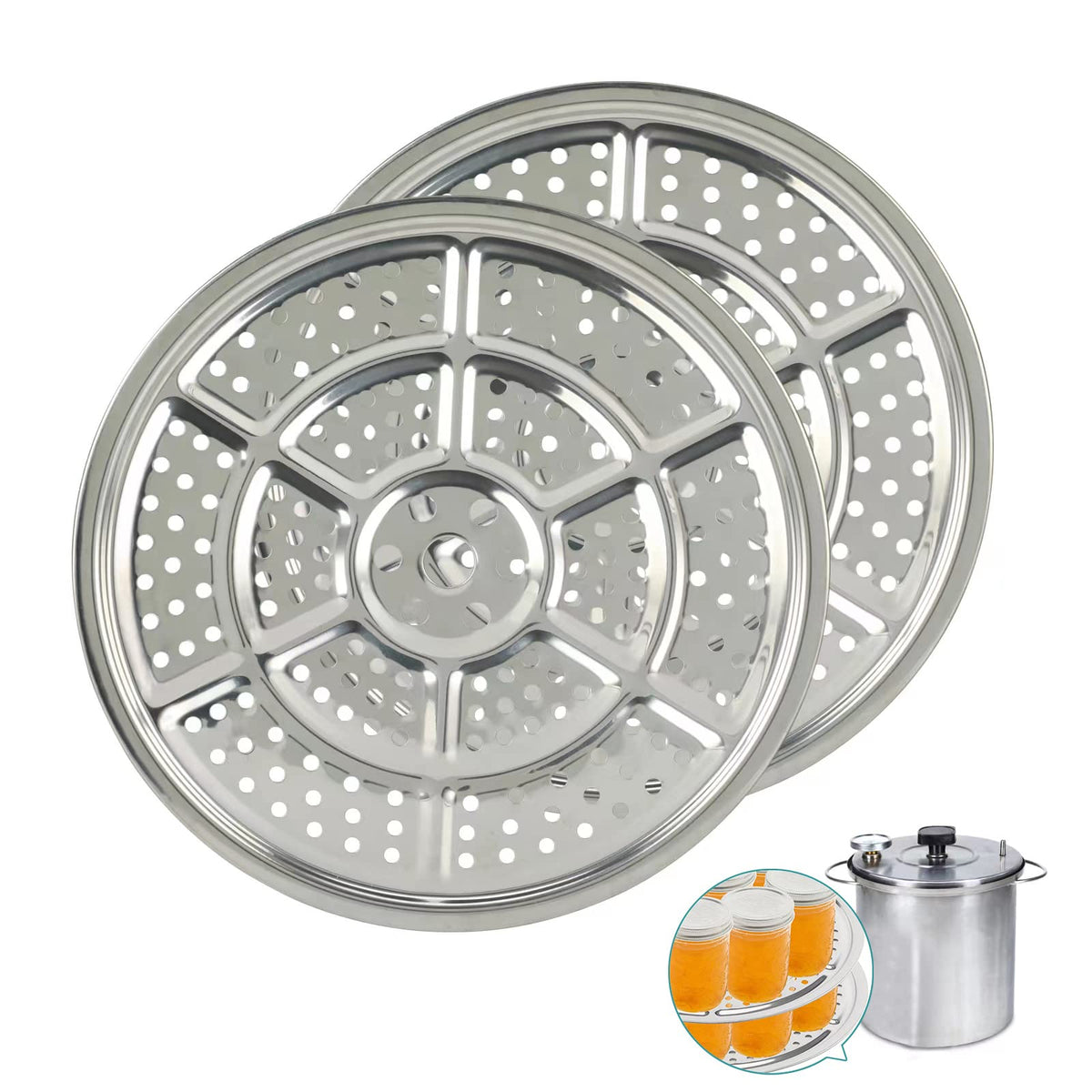 FONLLAM 2Pack: rejilla para conservas inoxidable de 11 pulgadas, diseñada para procesar varios frascos