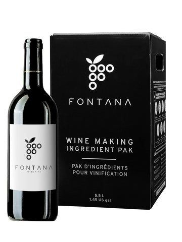 Fontana Cabernet Francés kit de ingredientes para 6 galones, preparado para elaborar 30 botellas.