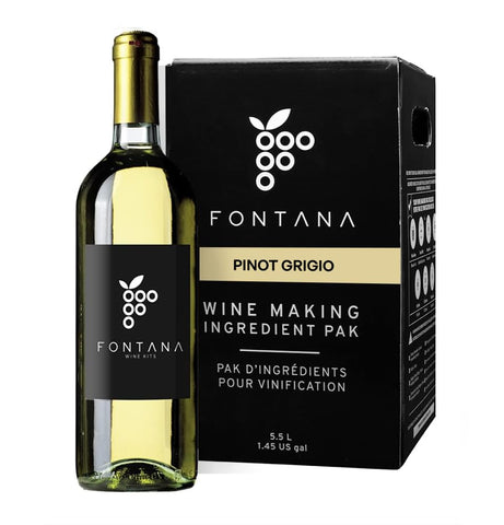 Fontana Pinot Grigio Kit: aromas cítricos y pera para maridar con pescados ligeros.