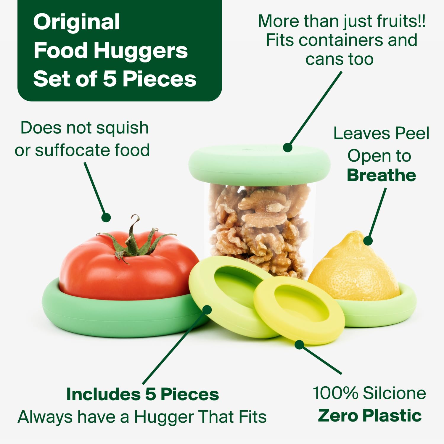 Food Huggers cobertura silicona para tomate mantiene color y sabor