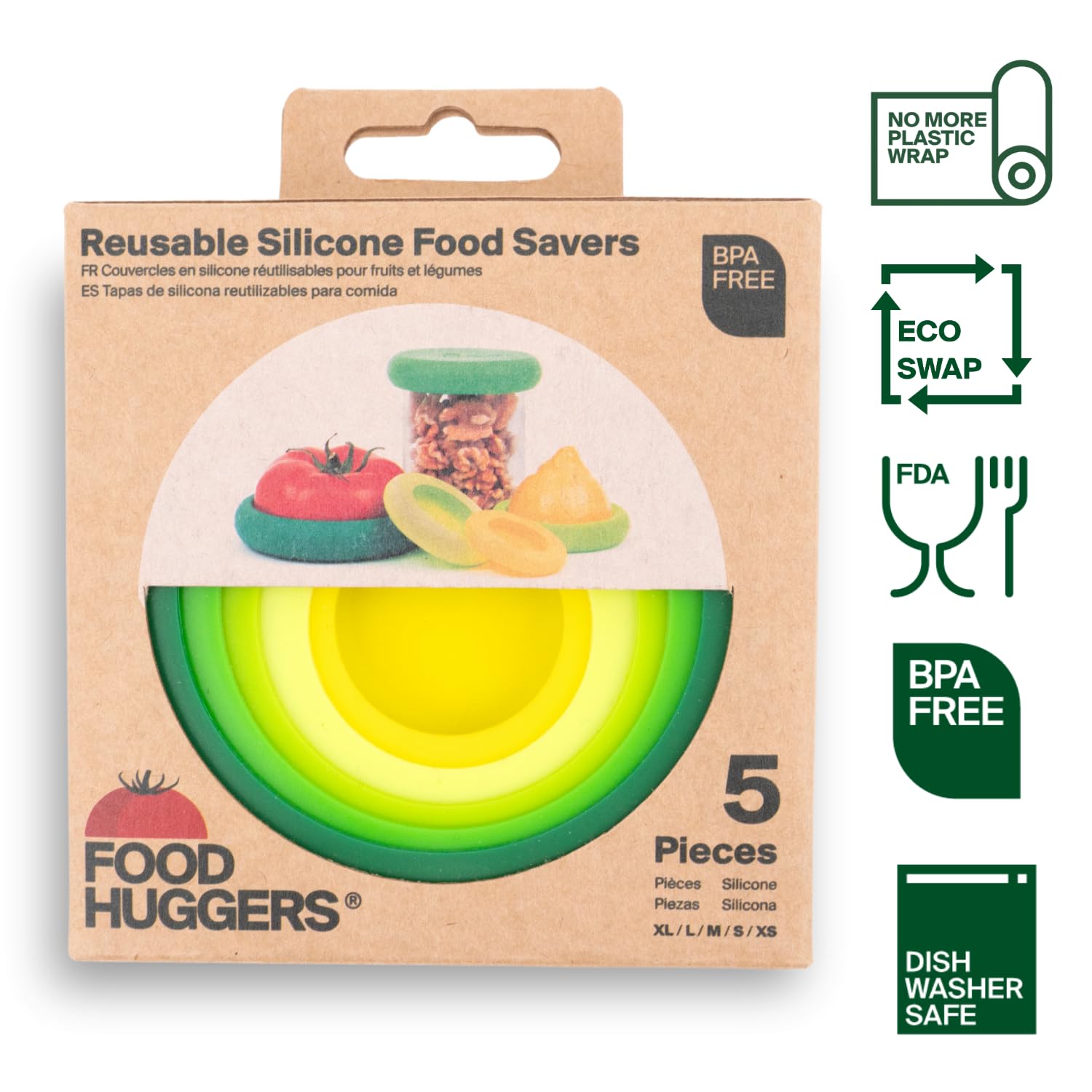Food Huggers diseño abrazador silicona: ajuste seguro para evitar desperdicio