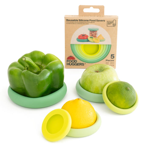 Food Huggers: juego de 5 protectores de silicona para conservar alimentos