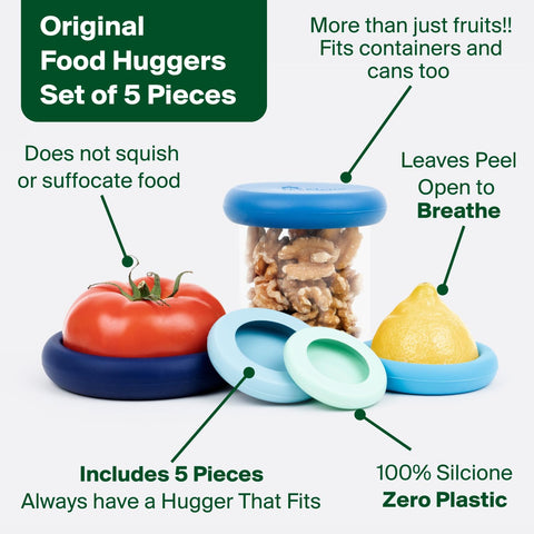 Food Huggers mitad de tomate sellado para conservar sabor.