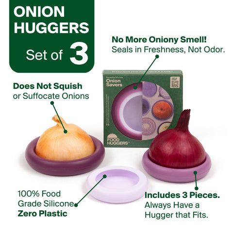 Food Huggers Silicona de alta calidad protege cebollas y reduce desperdicio.