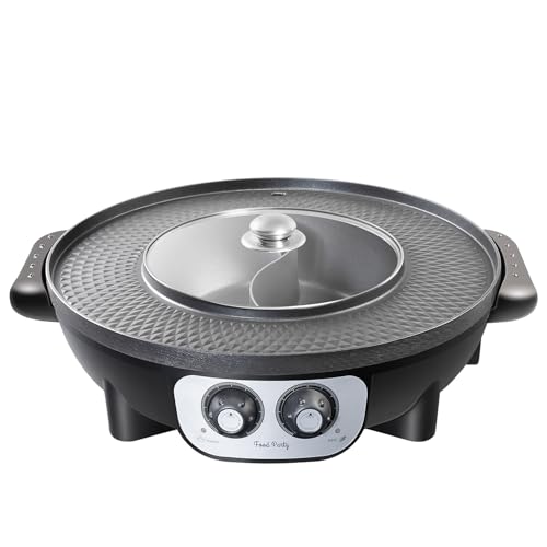 Food Party Hot Pot Grill 2 en 1, superficie de grill: ideal para asados sin humo