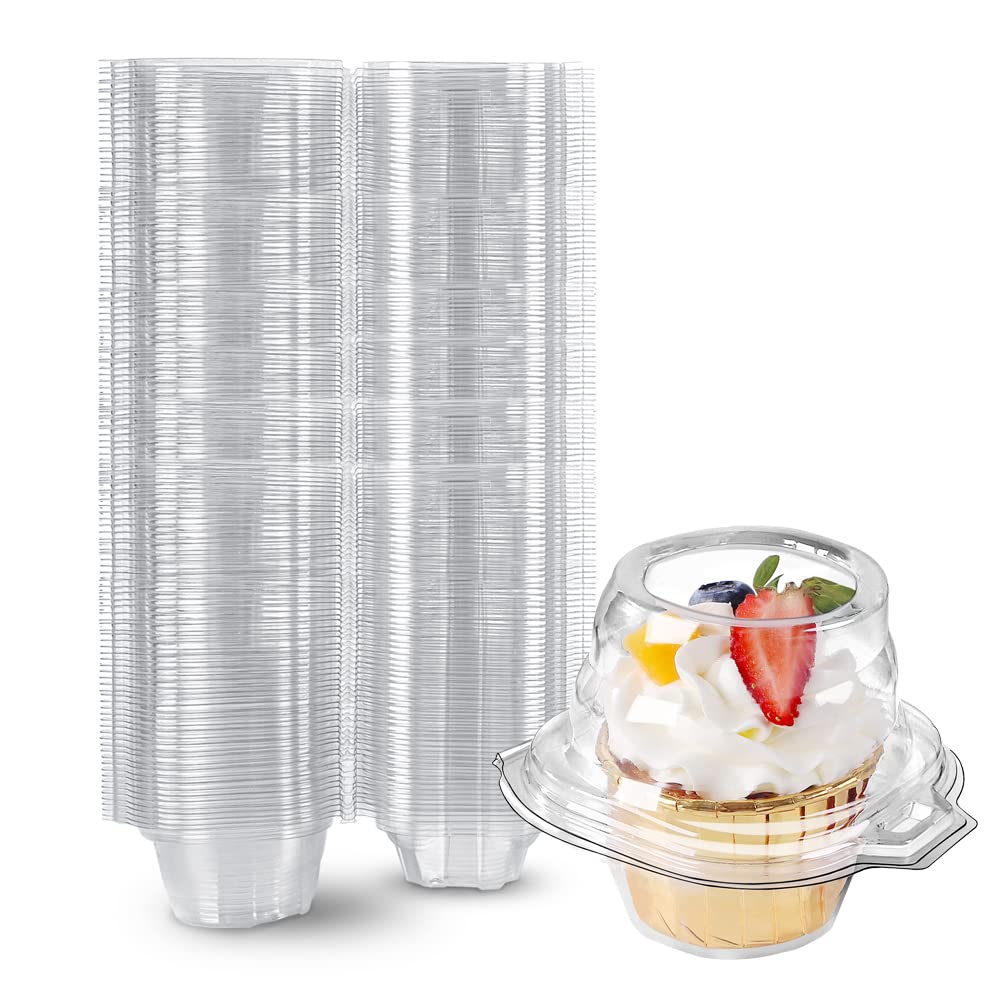 FoodieJoy contenedor cupcake individual con domo profundo para exhibir pasteles decorados