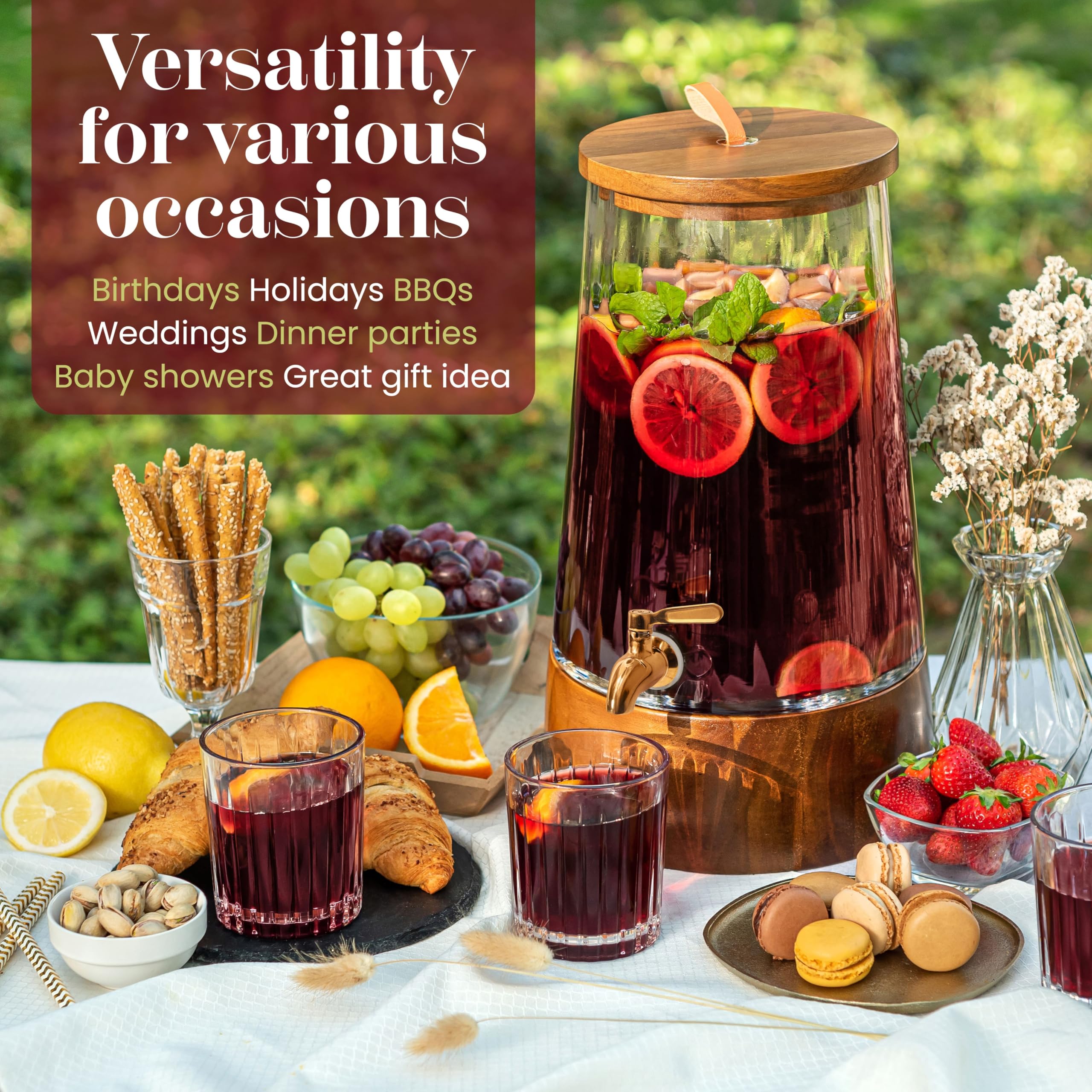 Dispenser FOODLE con grifo sin fugas para rellenar bebidas sin goteos.