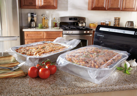 FoodSaver bolsa multi-capa para congelación protege alimentos.