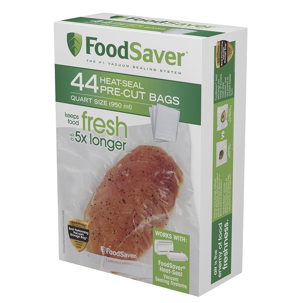 FoodSaver bolsas precortadas 8x10 para sellado al vacío, prolongan la frescura de los alimentos