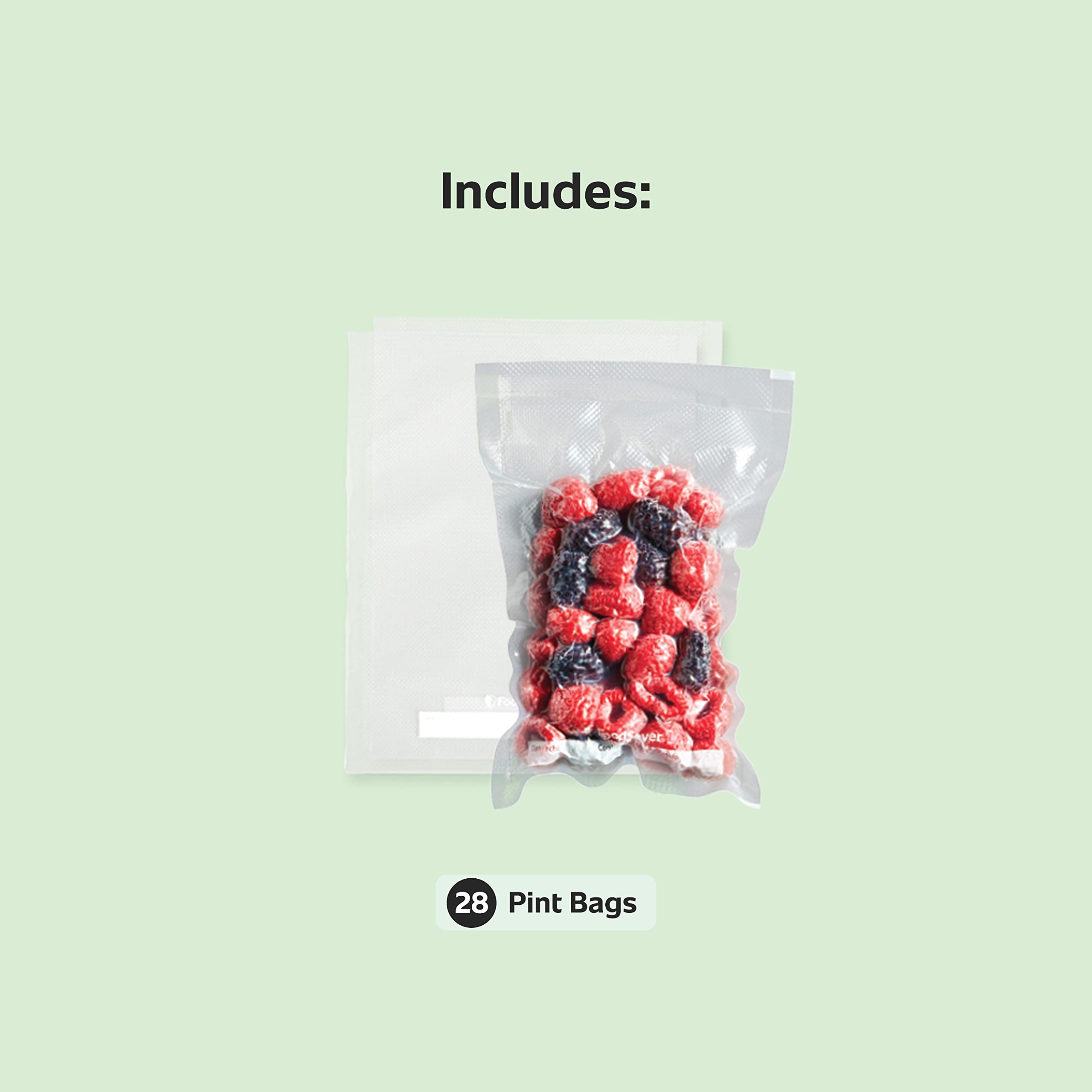 FoodSaver bolsas reutilizables para porciones y meriendas de la despensa.