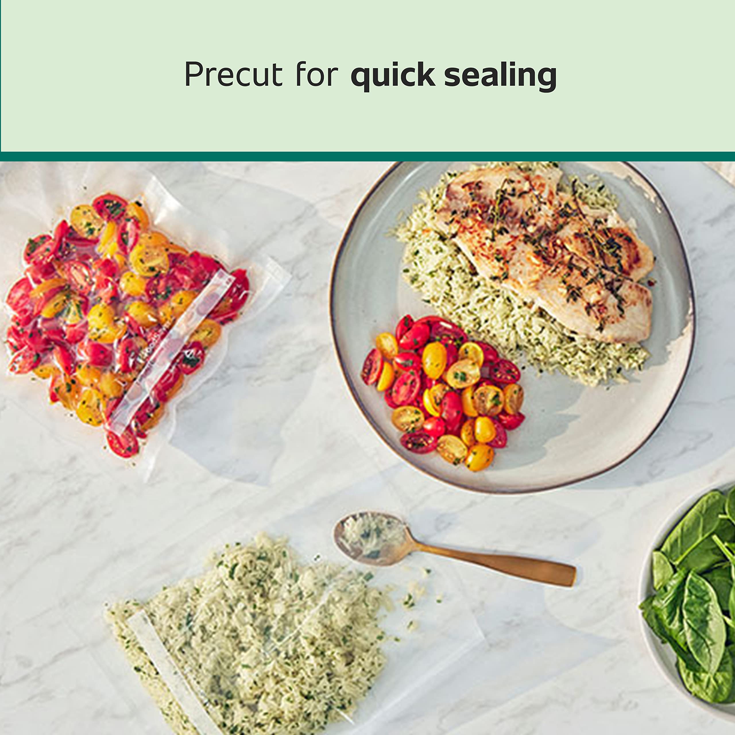 FoodSaver sellado eficiente optimiza el uso con sistemas de vacío compatibles.