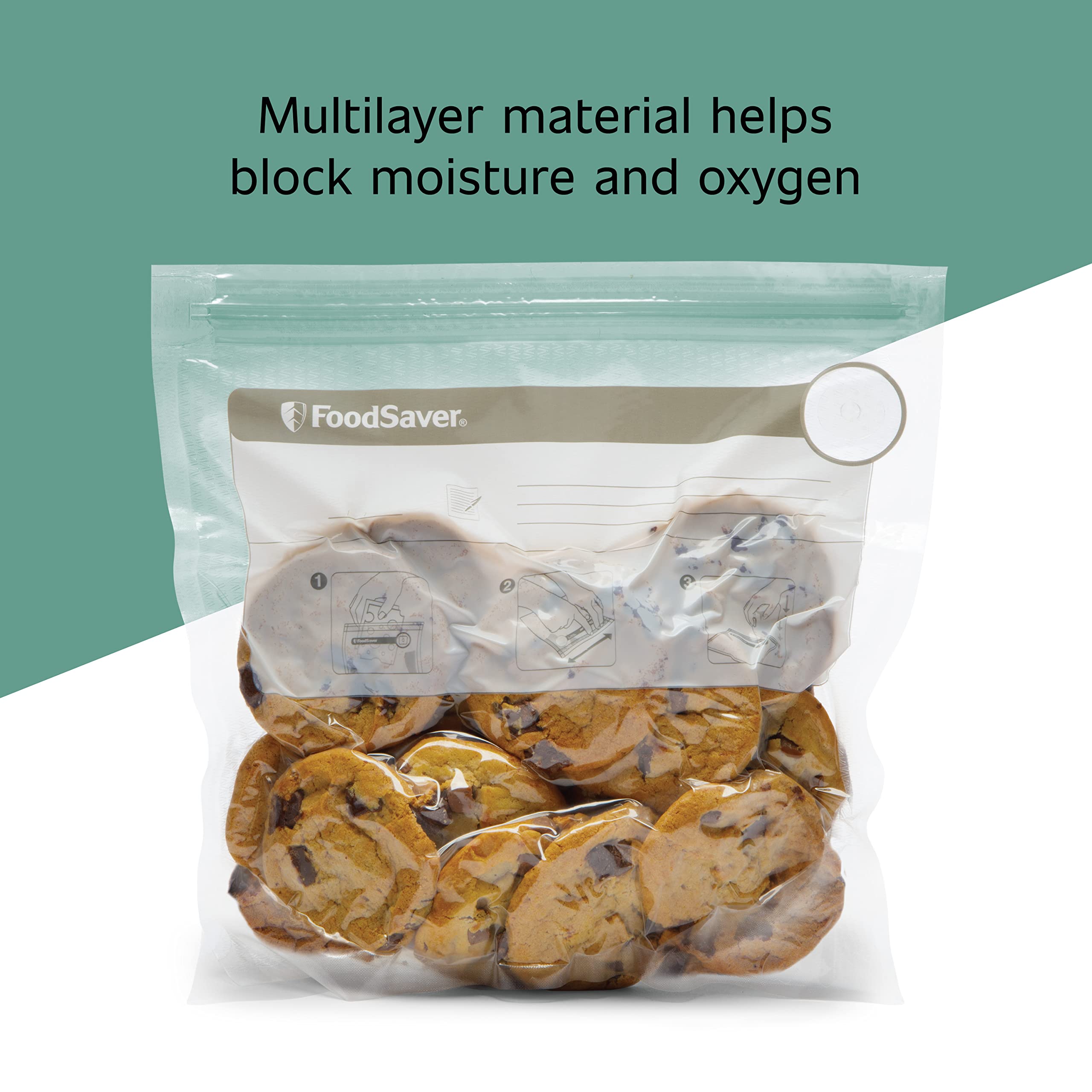 FoodSaver bolsas uso refrigeración y congelado para porciones y sobras