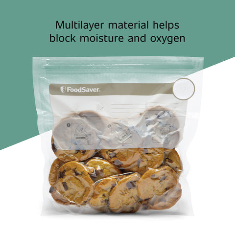 FoodSaver bolsas uso refrigeración y congelado para porciones y sobras