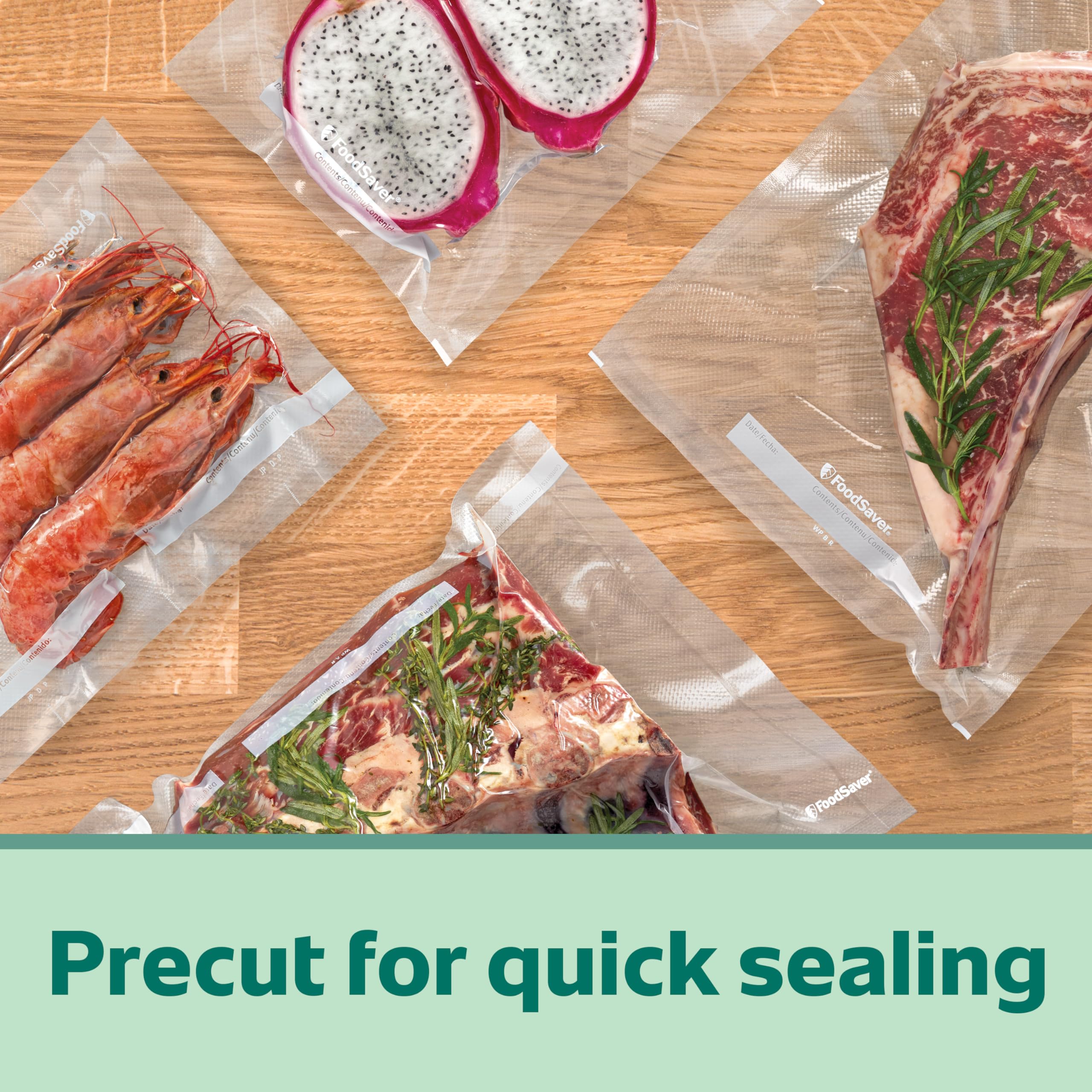 FoodSaver protege alimentos y evita quemaduras por congelación con frescura extendida.