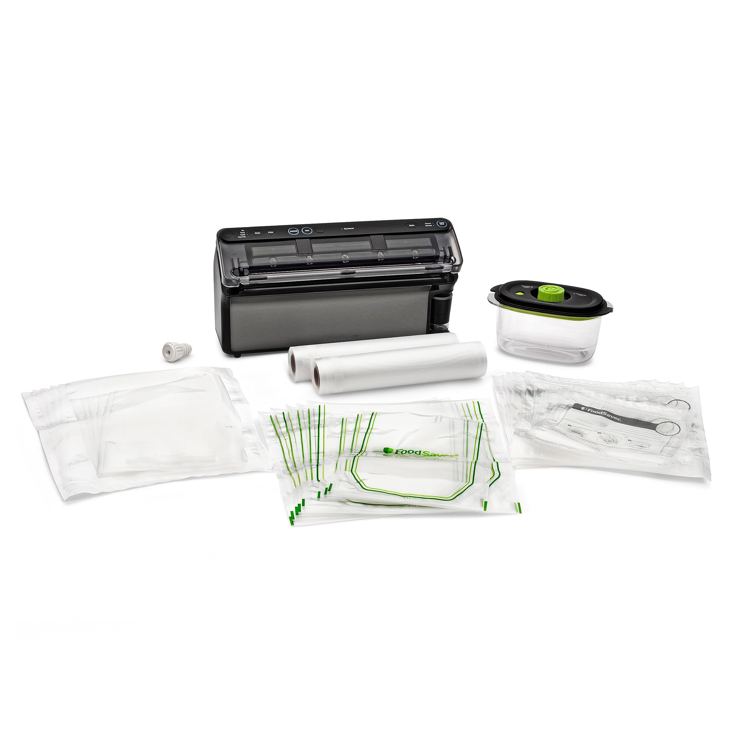 FoodSaver Elite Liquid+ realiza sellado automático para líquidos y sólidos con precisión.