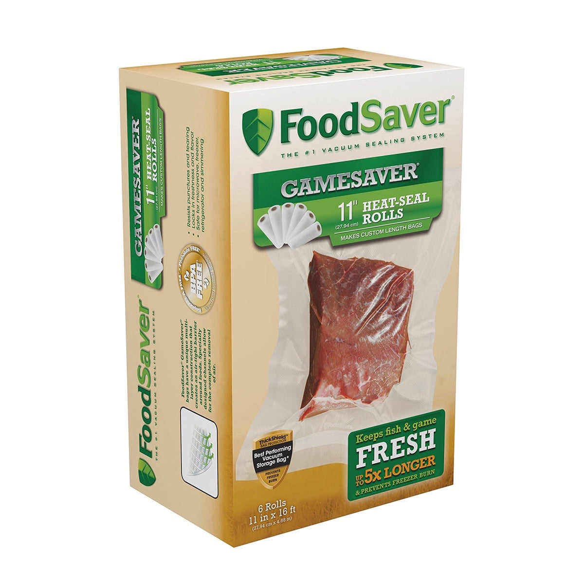 FoodSaver GameSaver rollo de sellado vacío 11x16 para alargar la frescura de alimentos
