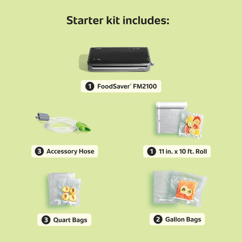 FoodSaver: paquete incluye bolsas y rollos para empezar