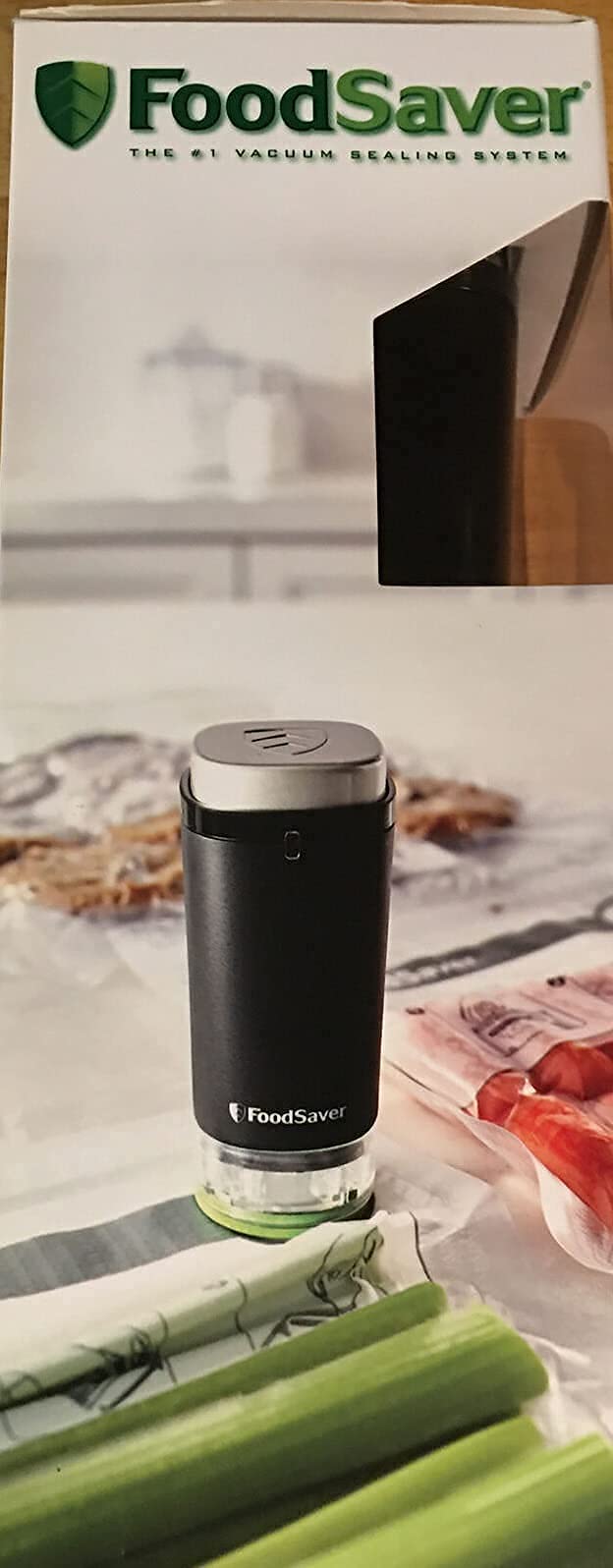 FoodSaver uso ergonómico en la cocina para sellar rápidamente