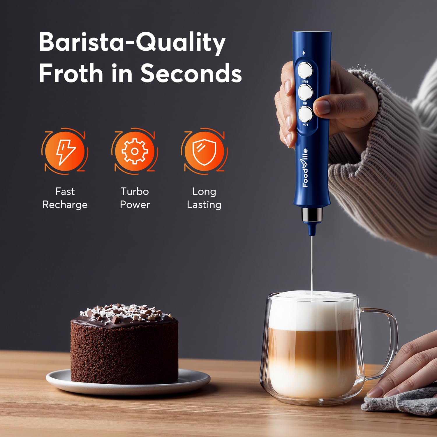 FoodVille MF02 uso portátil y ergonómico para preparar bebidas rápidas