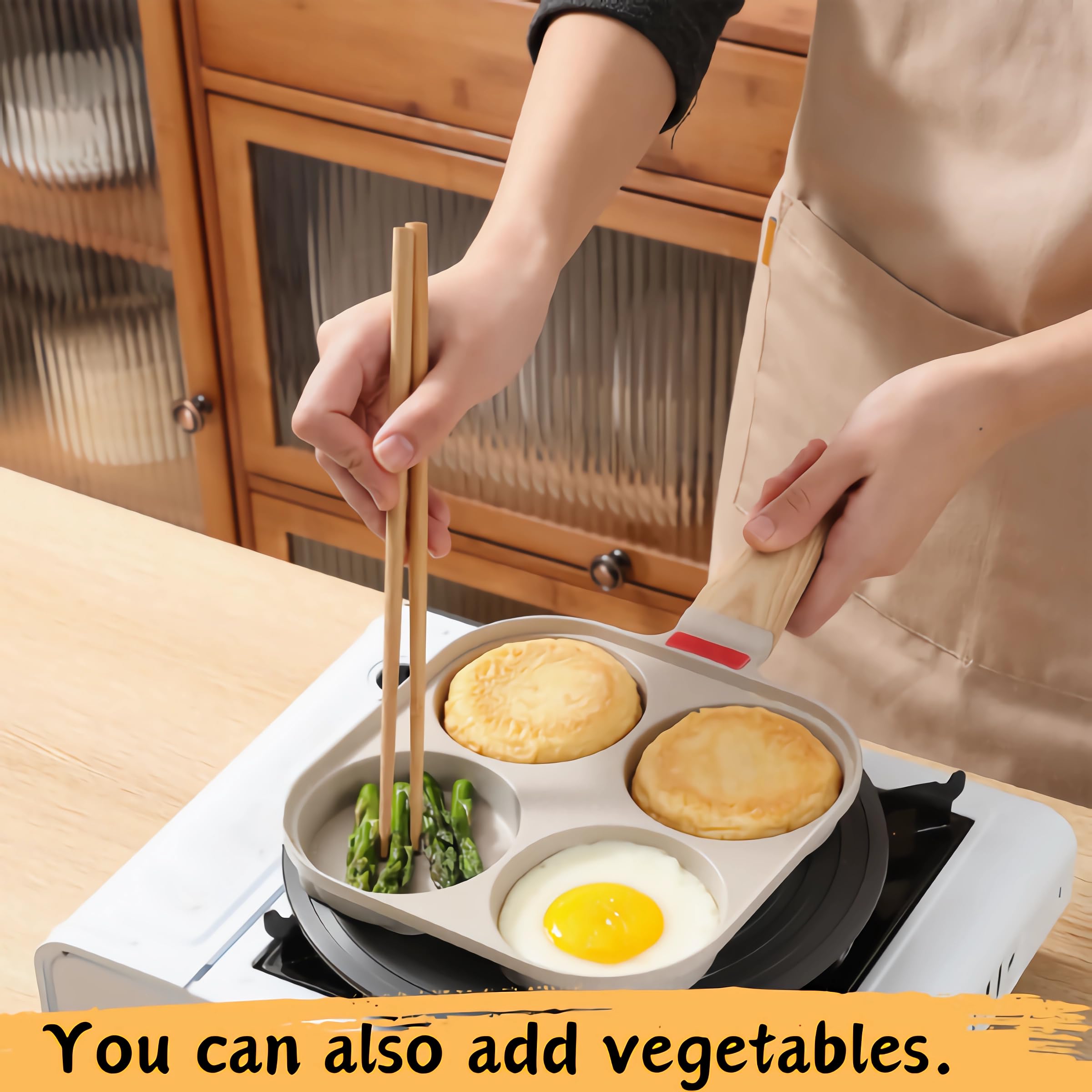Foorey Home Egg Pan antiadherente, limpieza fácil tras el uso.