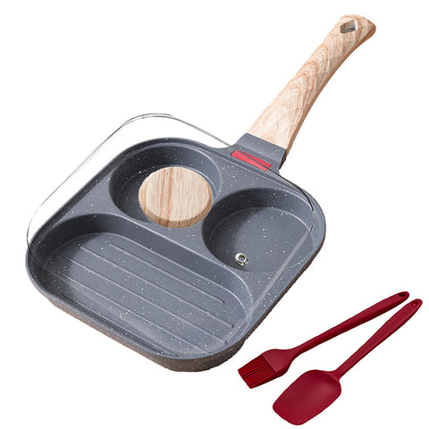 Foorey Home sarten huevos 3-en-1 con tapa para desayunos rápidos.