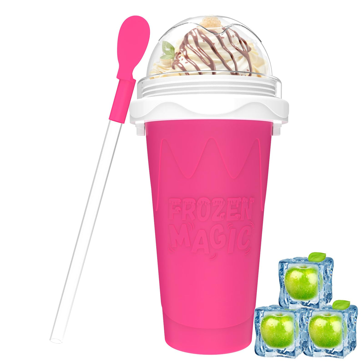 Fopudy Copas para bebidas congeladas, taza de doble capa de silicona para casa.