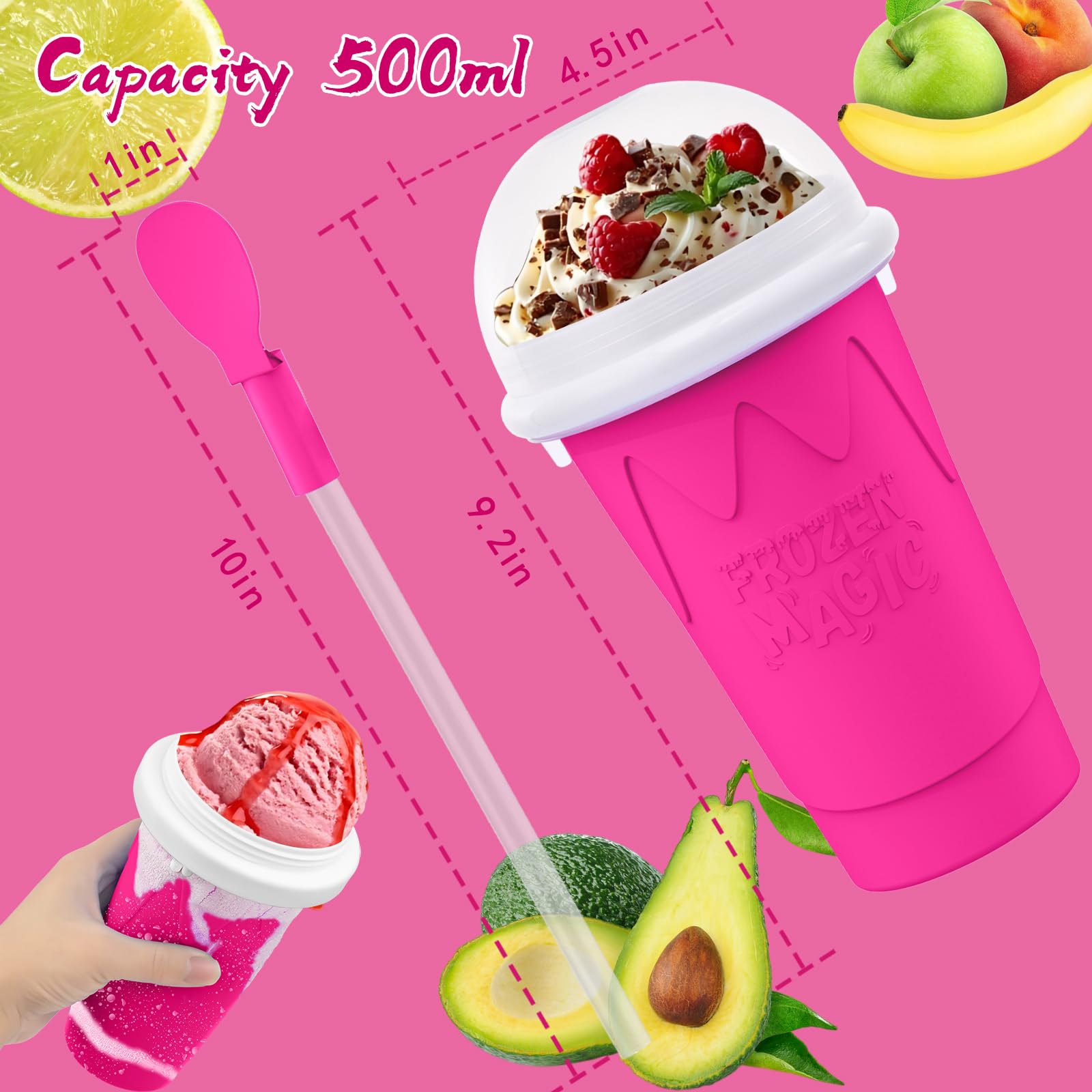 Diseño 2-en-1 Fopudy: cuchara y pajita para beber.
