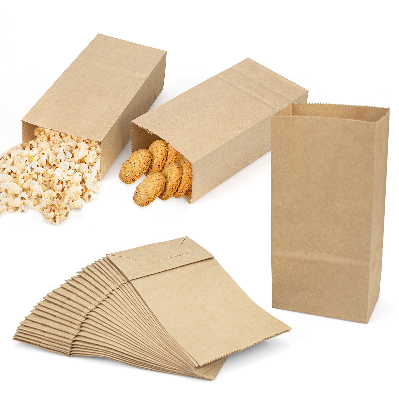 Bolsas Foraineam mini Kraft de 3.5 x 2 x 6.7 pulgadas con base plana para pequeños regalos