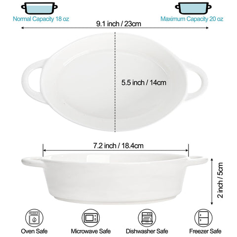 Cazuela oval Foraineam de 20 onzas apta para horno y microondas