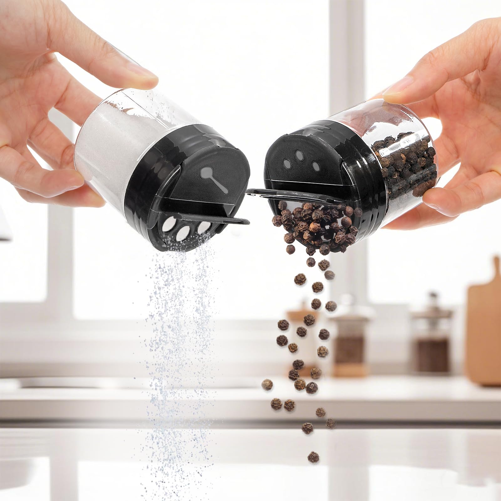 Foraineam jarras plásticas claras 4 oz para condimentos y cosméticos.