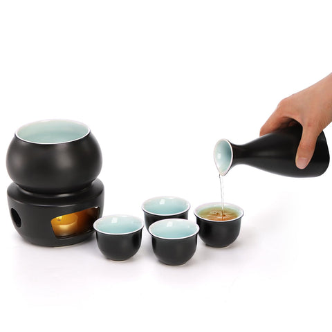Foraineam juego completo de sake cerámico, listo para regalo seguro en caja