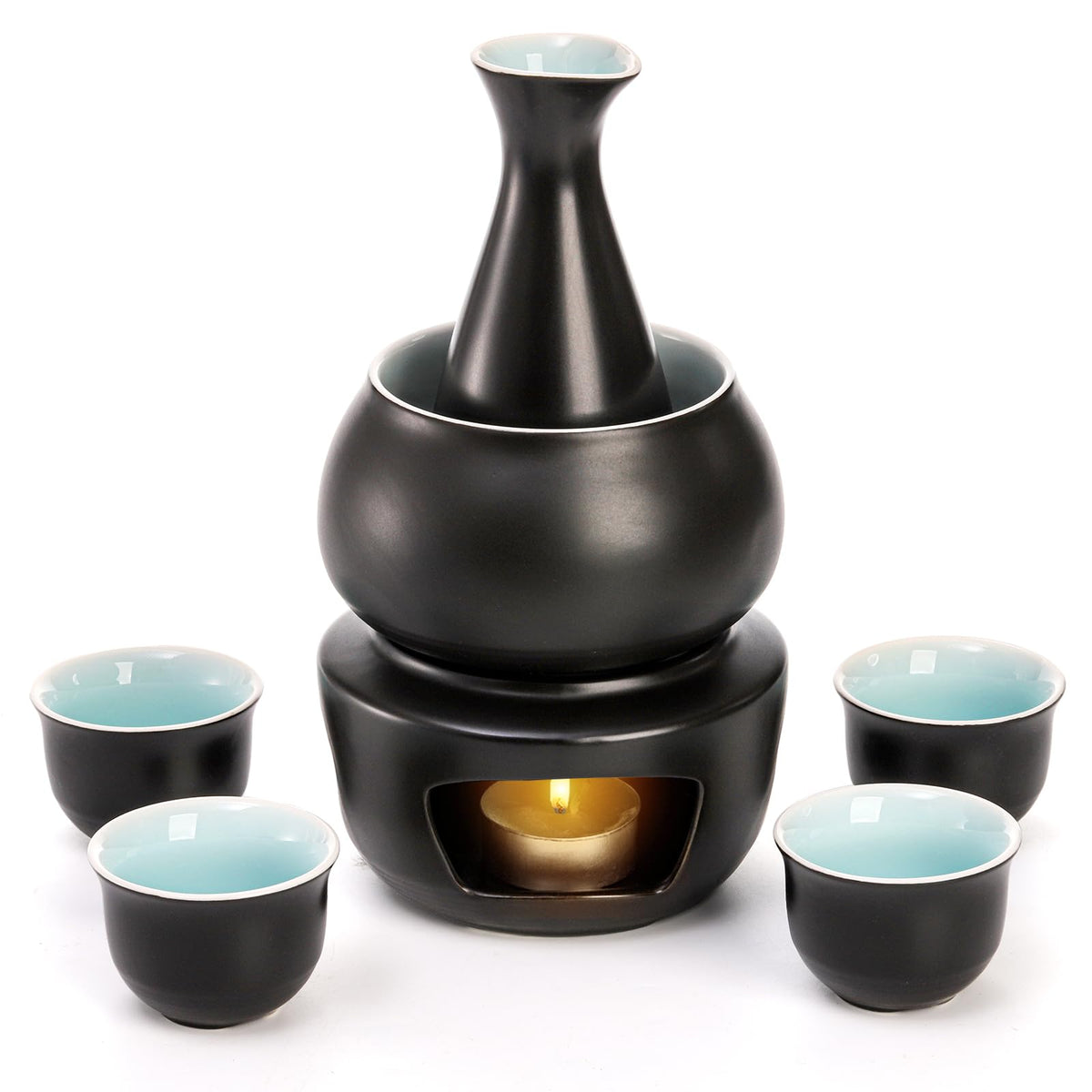 Foraineam juego de sake cerámico, conjunto elegante para servir sake caliente o frío