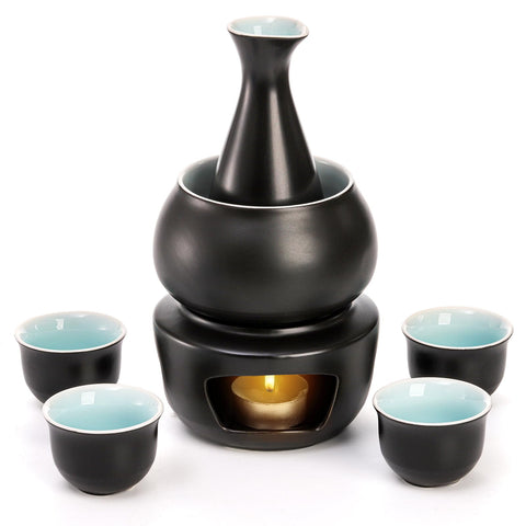 Foraineam juego de sake cerámico, conjunto elegante para servir sake caliente o frío
