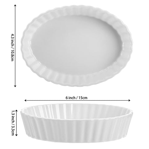 Ramequines Foraineam en porcelana blanca, duraderos y aptos para horno y microondas.