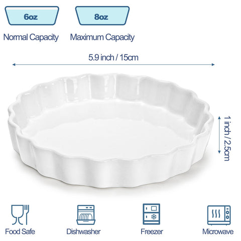 Ramekin Foraineam porcelana blanca apto para horno y microondas